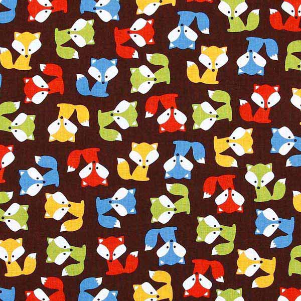 Childrens fox patchwork fabric